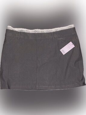 2 for $30 NWT Gray Mini Skirt with Lace Waistband
